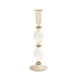 GLASS Cambridge Beryl 10" Candlestick Holder Set of 2 (Champagne and G