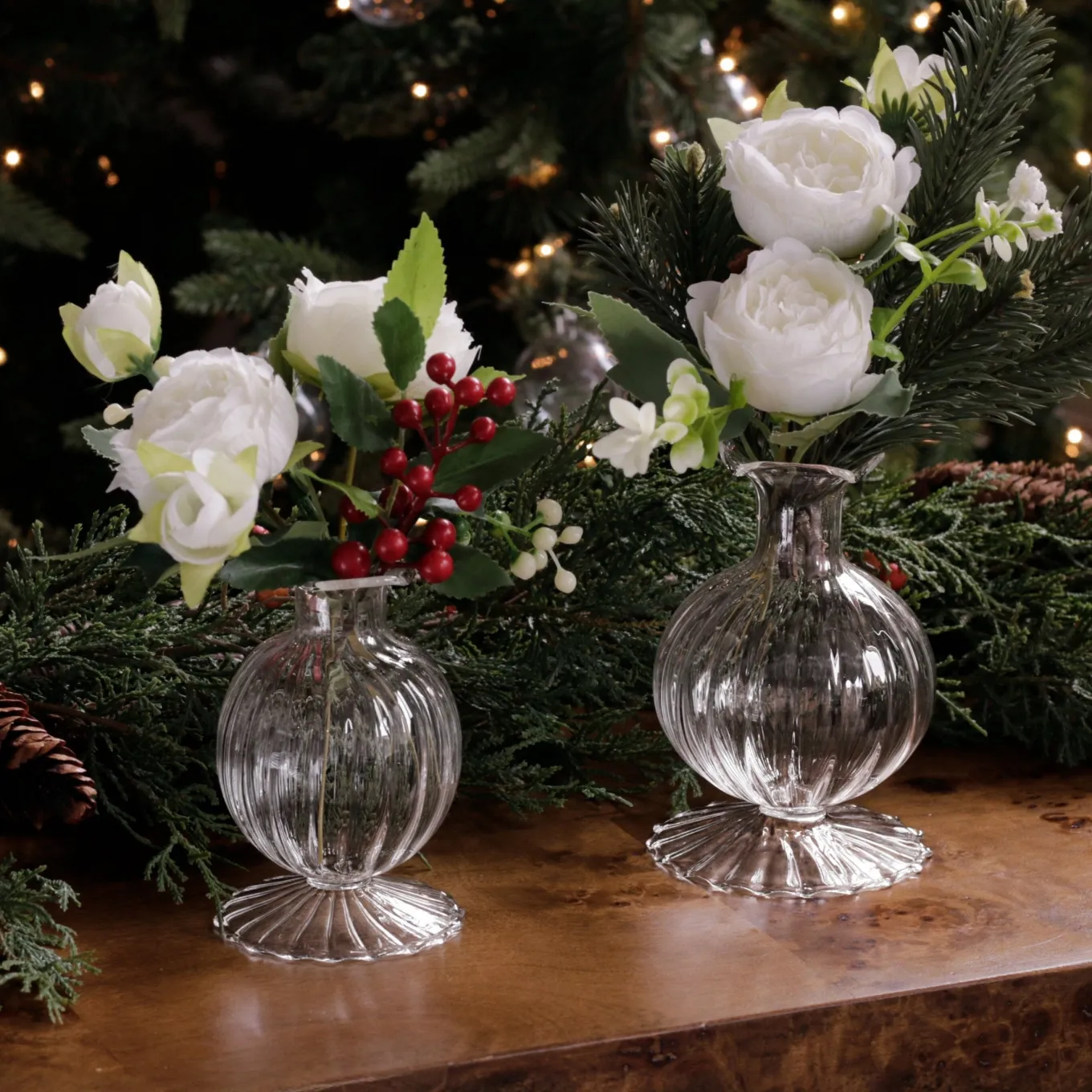 GLASS Cambridge Ella 7" Bud Vase Set of 2 (Clear)