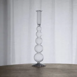 GLASS Cambridge Olivia 12" Candlestick Holder Set of 2 (Clear)