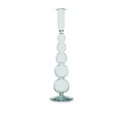 GLASS Cambridge Olivia 12" Candlestick Holder Set of 2 (Light Green)