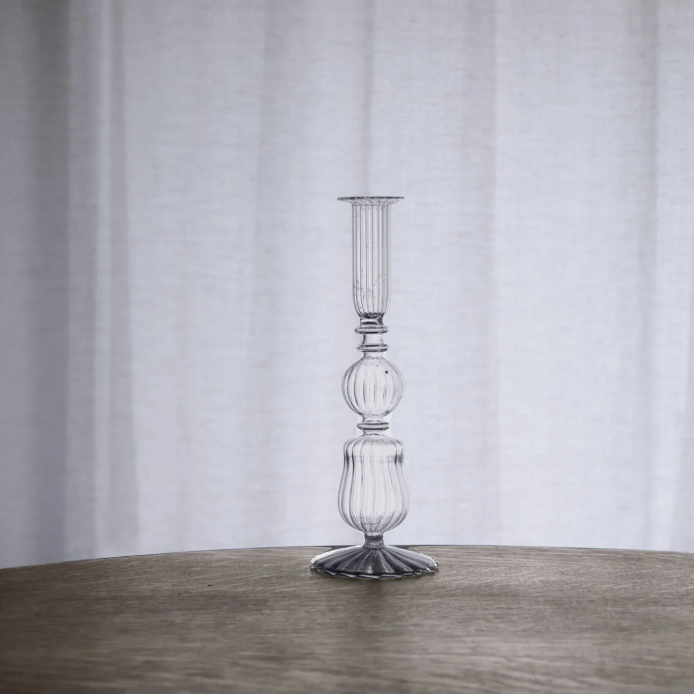 GLASS Cambridge Sophia 9" Candlestick Holder Set of 2 (Clear)