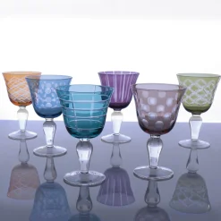 GLASS Carved Wine Set of 6 (Multi)