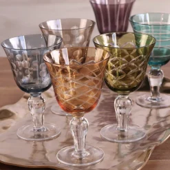 GLASS Carved Wine Set of 6 (Multi)