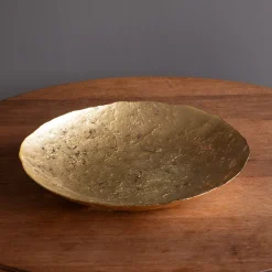 GLASS Cracked Extra Large Foil Leafing Centerpiece (Gold)