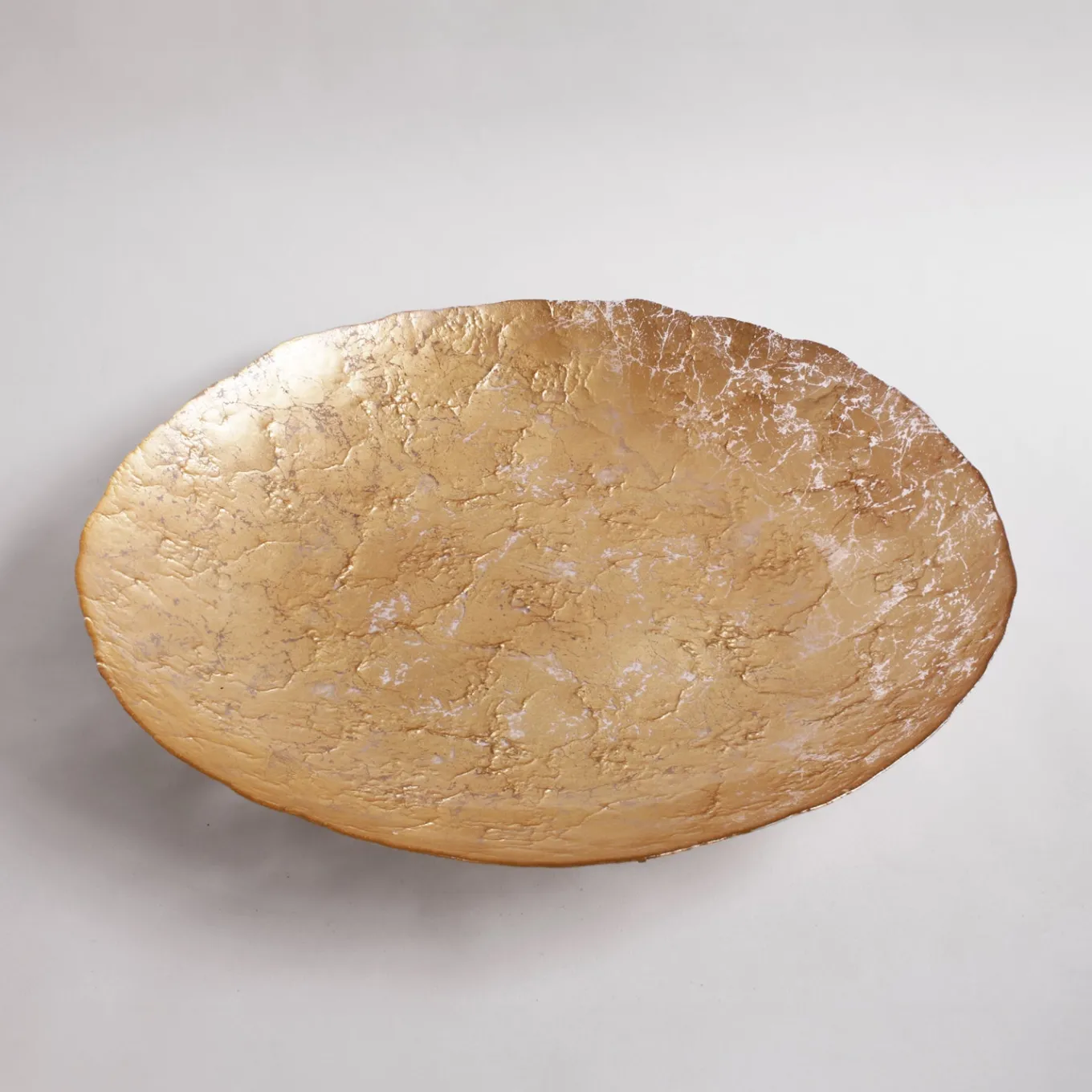 GLASS Cracked Extra Large Foil Leafing Centerpiece (Gold)