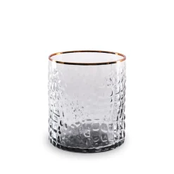 GLASS Croc Double Old-Fashioned with Gold Rim Set of 4 (Smoke Grey)