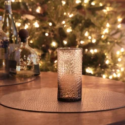 GLASS Croc Highball with Gold Rim Set of 4 (Smoke Grey)