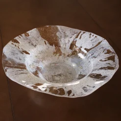 GLASS Decorative Bowl (White and Gold)