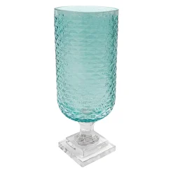 GLASS Eclat Tall Hurricane Pale Blue & Clear