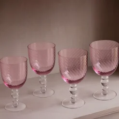 GLASS French Swirl All Purpose Set of 4 (Pink)