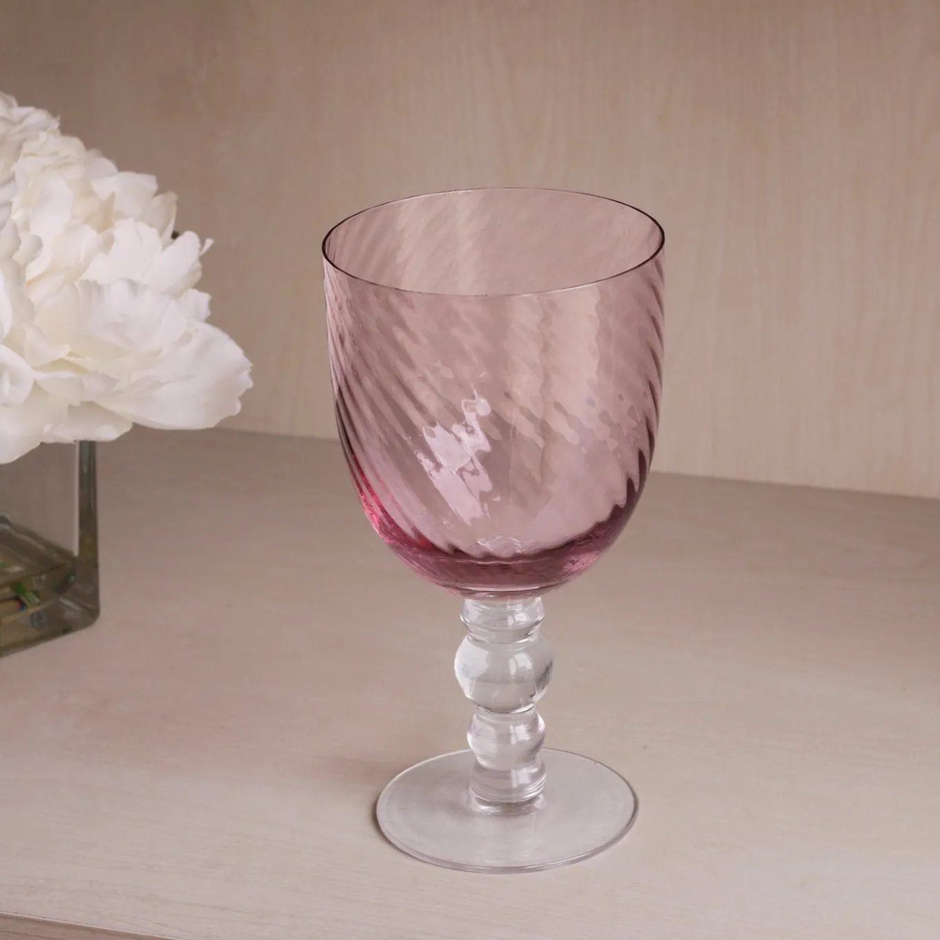 GLASS French Swirl All Purpose Set of 4 (Pink)