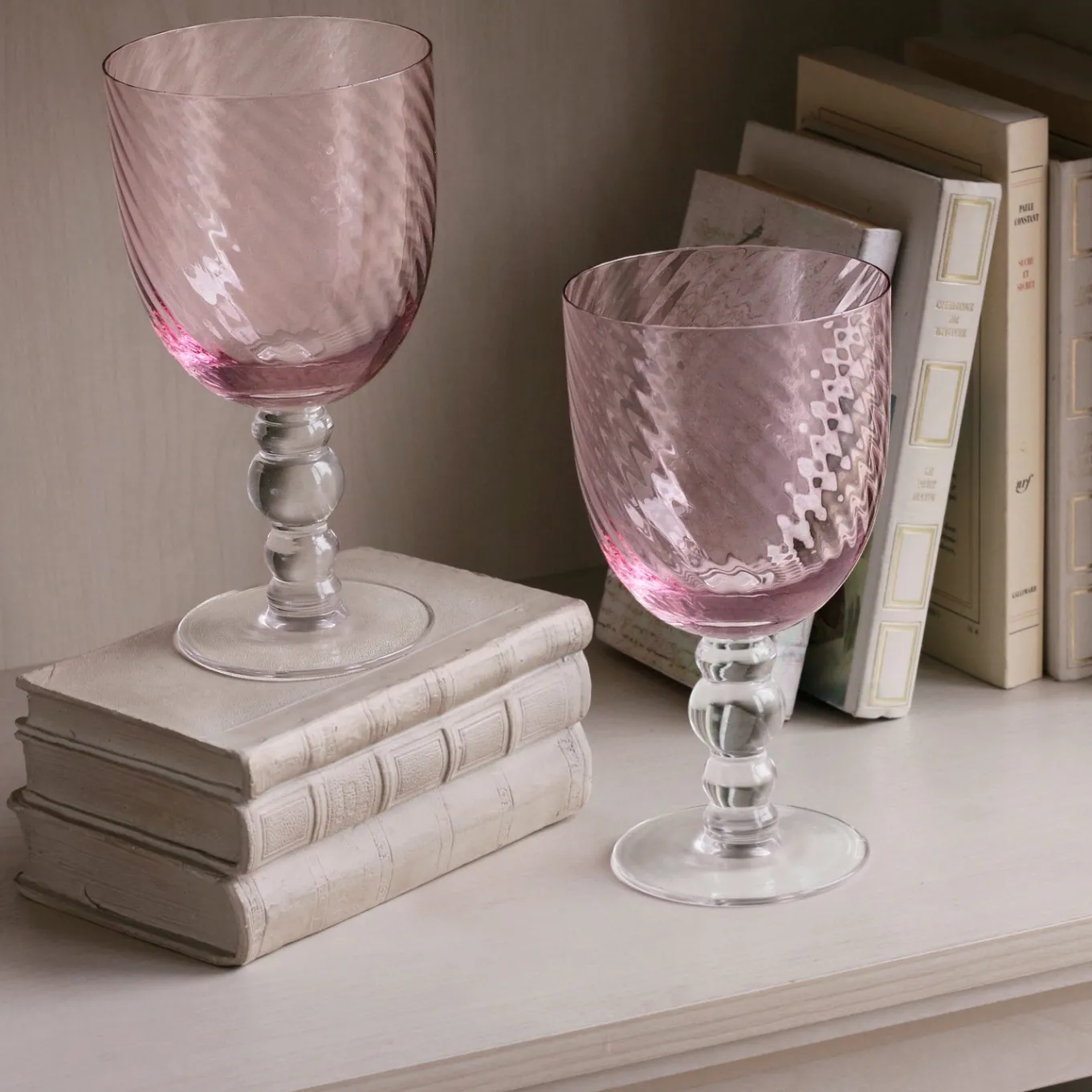 GLASS French Swirl All Purpose Set of 4 (Pink)