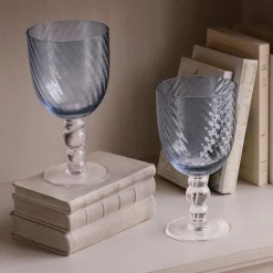 GLASS French Swirl All Purpose Set of 4 (Blue)