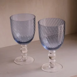 GLASS French Swirl All Purpose Set of 4 (Blue)