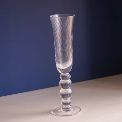 GLASS French Swirl Champagne Flute Set of 4 (Clear)