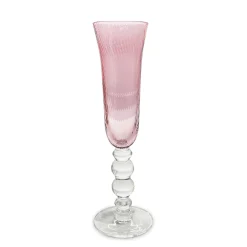 GLASS French Swirl Champagne Flute Set of 4 (Pink)