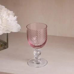 GLASS French Swirl Wine Set of 4 (Pink)
