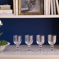 GLASS French Swirl Wine Set of 4 (Clear)