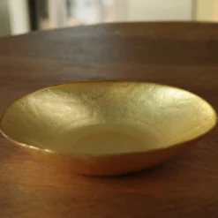 GLASS New Orleans Medium Oval Foil Leafing Bowl (Gold)