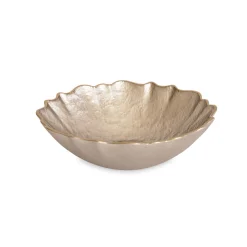 GLASS Small Round Bowl (Taupe and Gold)