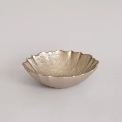 GLASS Small Round Bowl (Taupe and Gold)