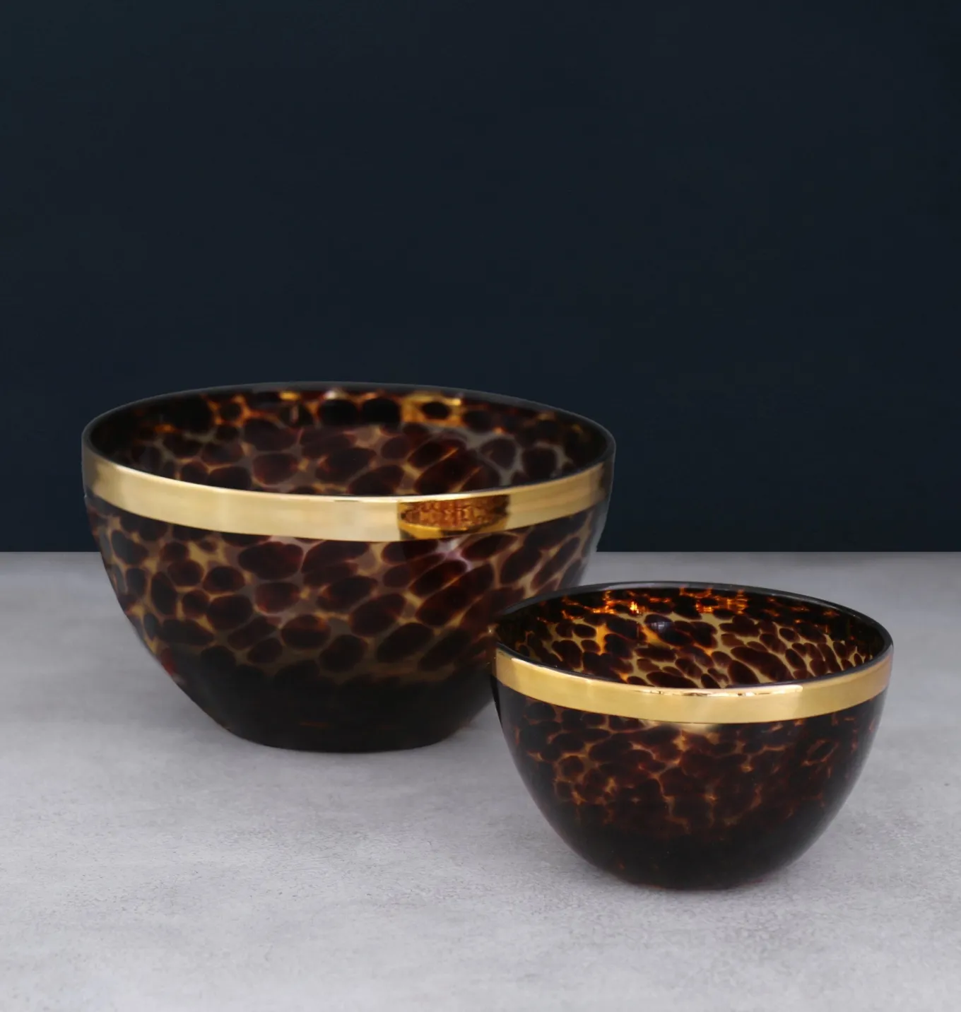 GLASS Tortoise and Gold 8" Bowl