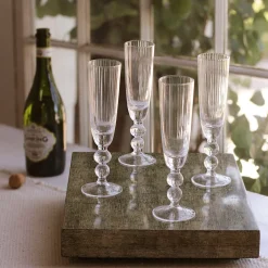 GLASS Venice Champagne Flute Set of 4 (Clear)