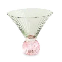 GLASS Venice Martini Set of 4 (Green and Pink)