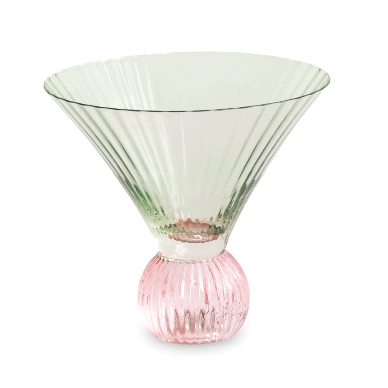 GLASS Venice Martini Set of 4 (Green and Pink)