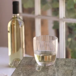 GLASS Venice Stemless Wine Glass/Double Old Fashioned Set of 4 (Clear)