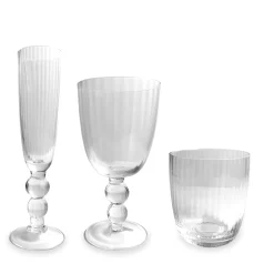 GLASS Venice Stemless Wine Glass/Double Old Fashioned Set of 4 (Clear)