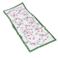 LINEN Norelle Runner 108 x 18 (Green and Red Floral)