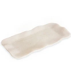 RESIN Alabaster Long Rectangle Tray White Swirl