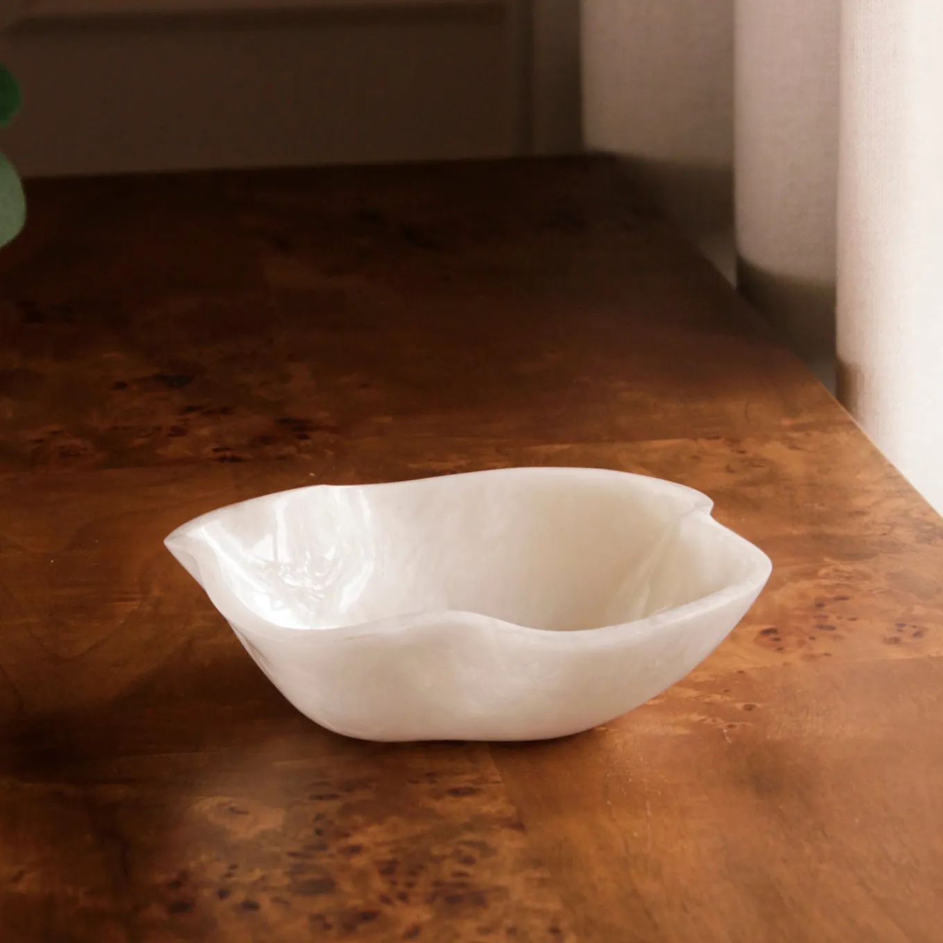 RESIN Alabaster Mini Bowl White Swirl