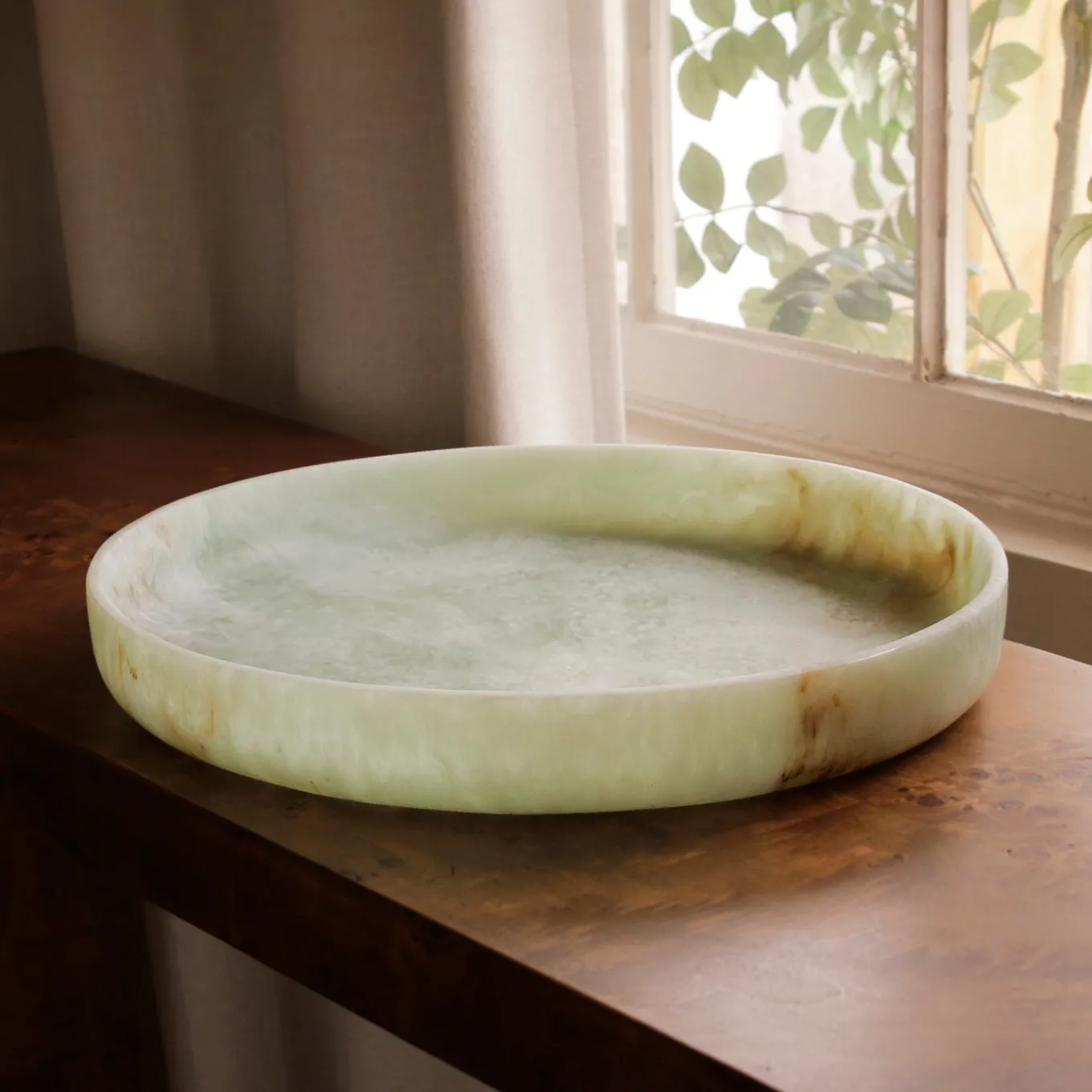 RESIN Giada Round Tray Jade Swirl