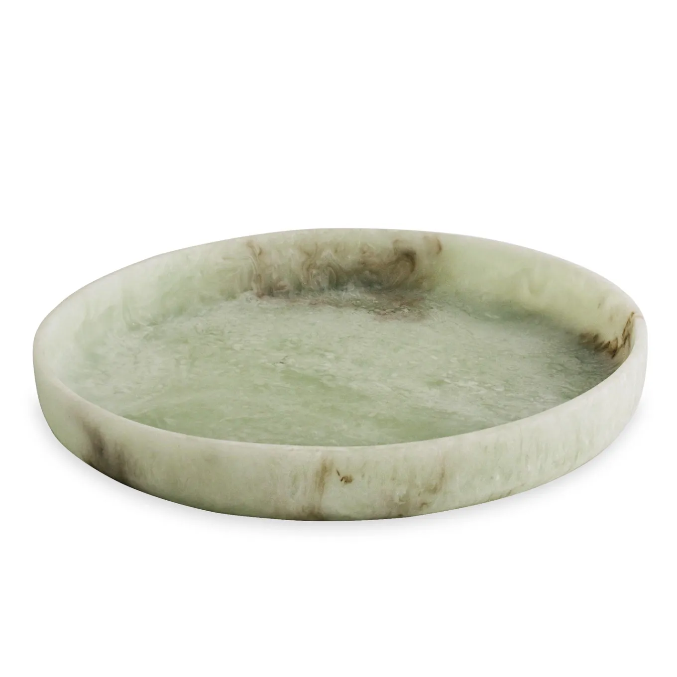 RESIN Giada Round Tray Jade Swirl