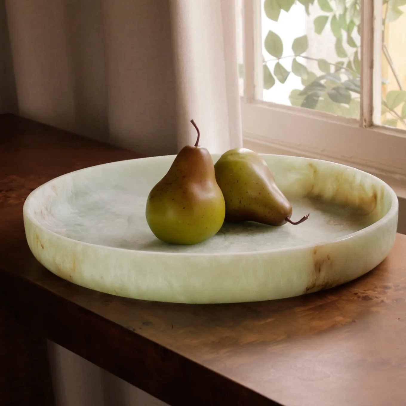 RESIN Giada Round Tray Jade Swirl