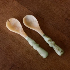 RESIN Giada Salad Servers Jade Swirl