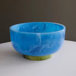 RESIN Rio Large Bowl with Base (Blue and Green)