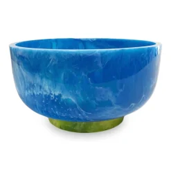 RESIN Rio Large Bowl with Base (Blue and Green)
