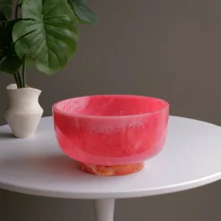 RESIN Rio Large Bowl with Base (Pink and Orange)