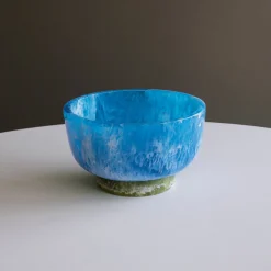 RESIN Rio Small Bowl with Base (Blue and Green)