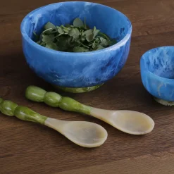 RESIN Rio Small Bowl with Base (Blue and Green)