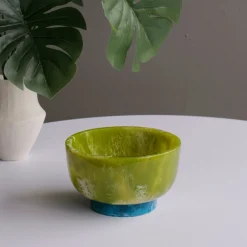 RESIN Rio Small Bowl with Base (Green and Blue)