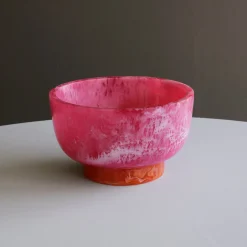 RESIN Rio Small Bowl with Base (Pink and Orange)