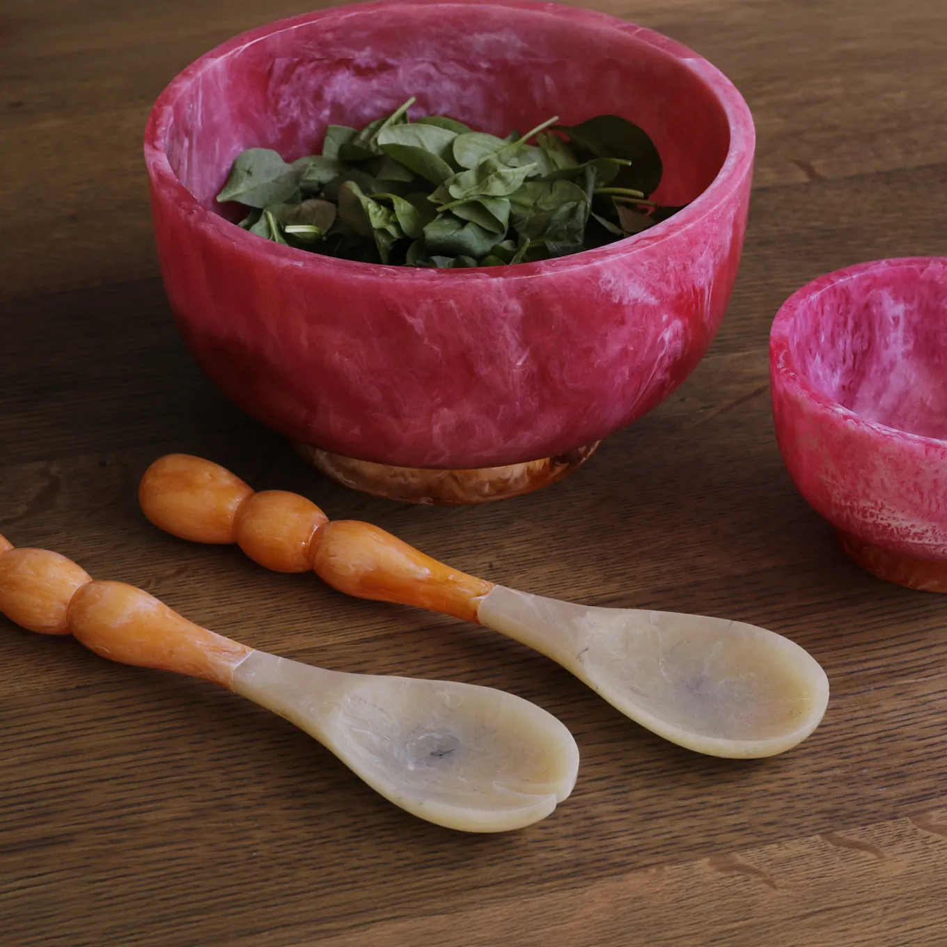 RESIN Rio Small Bowl with Base (Pink and Orange)