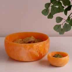 RESIN Sorbet Large Round Bowl Tangerine