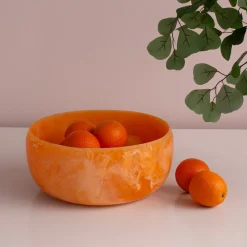 RESIN Sorbet Large Round Bowl Tangerine