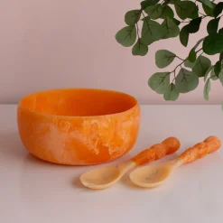RESIN Sorbet Large Round Bowl Tangerine
