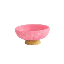 RESIN Sorbet Medium Round Bowl with Base Raspberry and Matcha